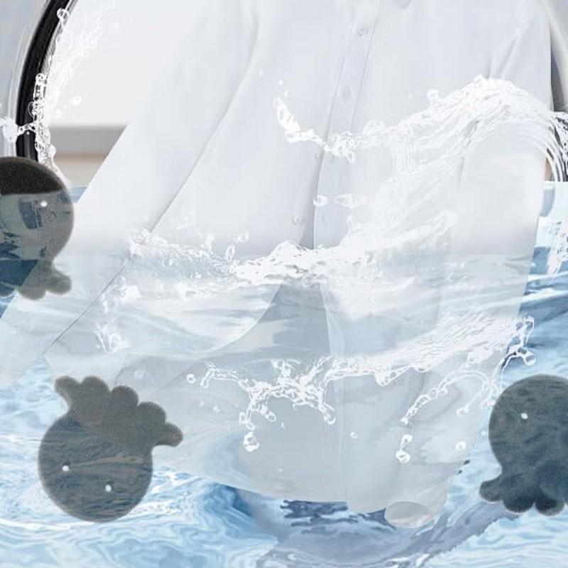 4-Pack Pet Hair Remover Set, Reusable Dog Cat Hair Removal Tool, Small Octopus Shape, for Washer Dryer Bedding Clothes