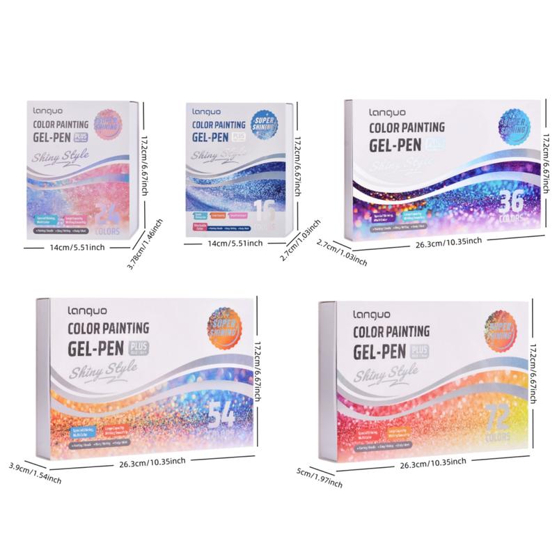 16/24/36/54/72 Color Glitter Gel Pen , Super Flash effec Gel Pens for Coloring Books Drawing Doodling, 1.0mm Colored Gel Pens DIY Birthday Cards