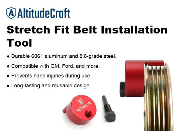 AltitudeCraft Stretch Belt Installation Tool – Durable & Reusable Automotive Tool for Easy Stretch Belt Removal and Installation, Compatible with Most Serpentine Belt Systems for a Precise Fit AltitudeCraft Stretch Belt Installation Tool – Durable & Reusable Automotive Tool for Easy Stretch Belt Removal and Installation, Compatible with Most Serpentine Belt Systems for a Precise Fit