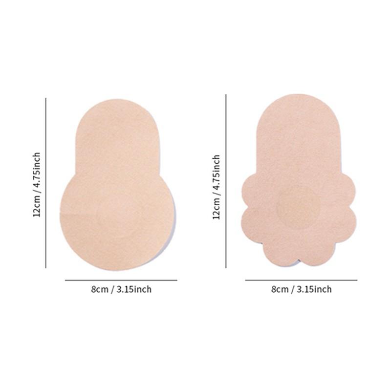 10-Pack 8cm Disposable Non-Woven Lift Bra Pads, Invisible Seamless Breathable Adhesive Tape, No Back Strap, Thin Design