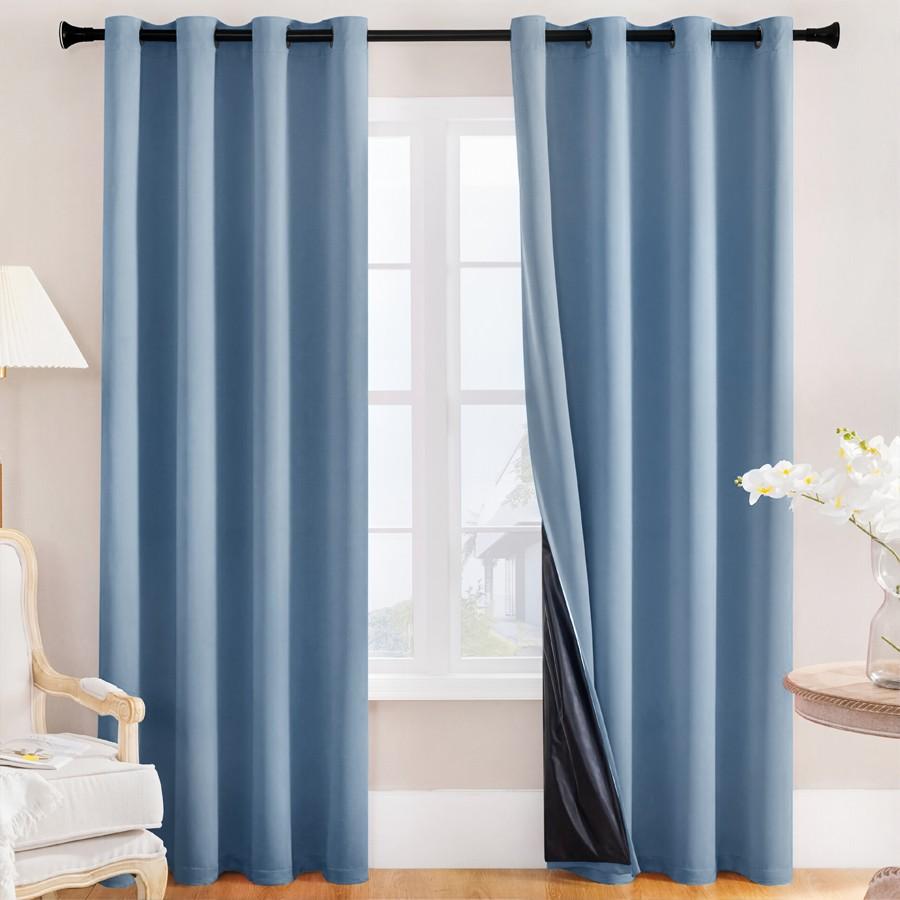 2pcs Blackout Sunscreen Curtains, 100% Light Blocking, Durable & Stylish, Ideal for Bedroom/dining Room/living Room, Enhances Privacy