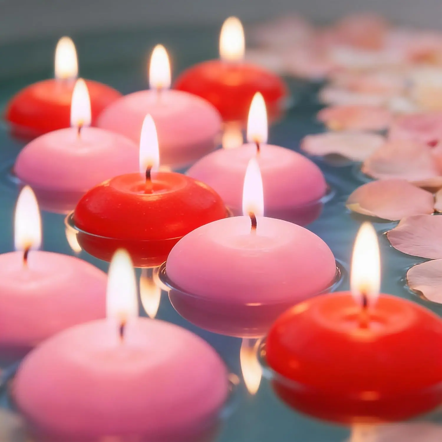 Floating Candles 30 count - Mix Color Small Floating Candles for Decor | Unscented Dripless Wax Candles for Centerpieces,  Decor, Weddings, Parties, Holiday Special Occasions Christmas