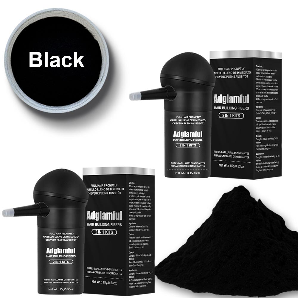 Adglamful Hair Thickening Fiber Powder Integrated Set 2-Count Natural Root Concealer Cream Long-lasting Hair Styling Suitable for Both Men and Women Hair care Hair styling powder, dry hair spray, puffy powder