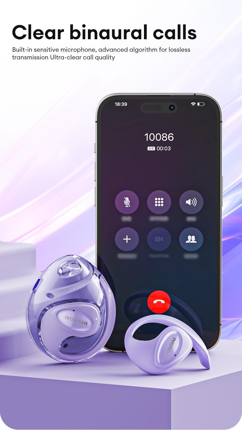 HYUNDAI X15 Ultra New Voice Quick Wake-up Chat  Wireless Bluetooth 5.4 OWS Waterproof Sport Headsets Noise Reduction Headphones With Mic Earbuds