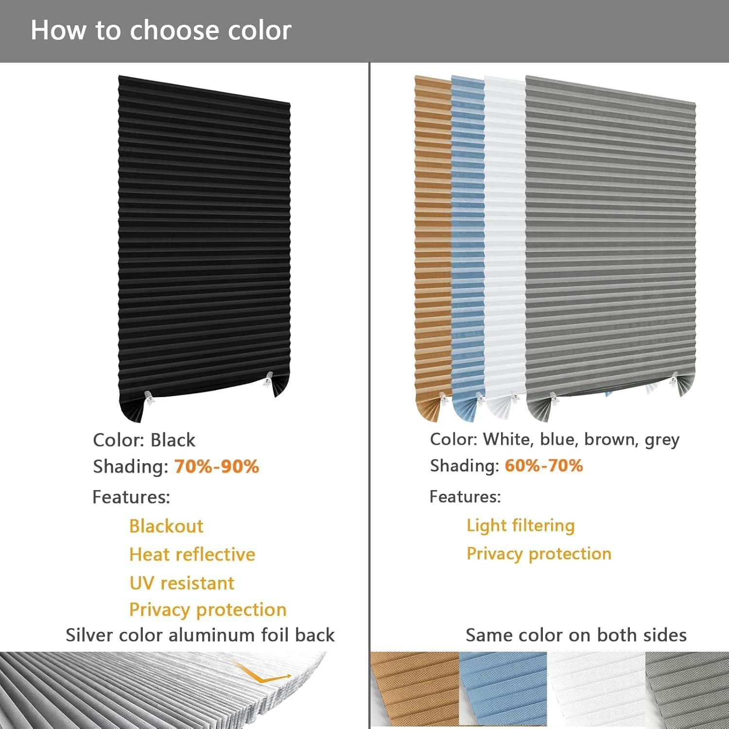 Solid Color Blackout Blinds, 1 Count Self Adhesive Blackout Blinds, Wireless Temporary Window Blinds, Cordless Blinds, Home Decor for Living Room Bedroom Kitchen Bathroom