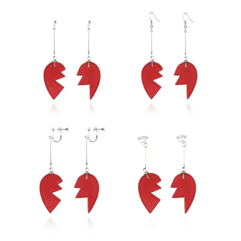 JOJOS Bizarre Adventure Anime Jean Pierre Polnareff Broken Heart Drop Earrings Cosplay Jewelry For Women Gift