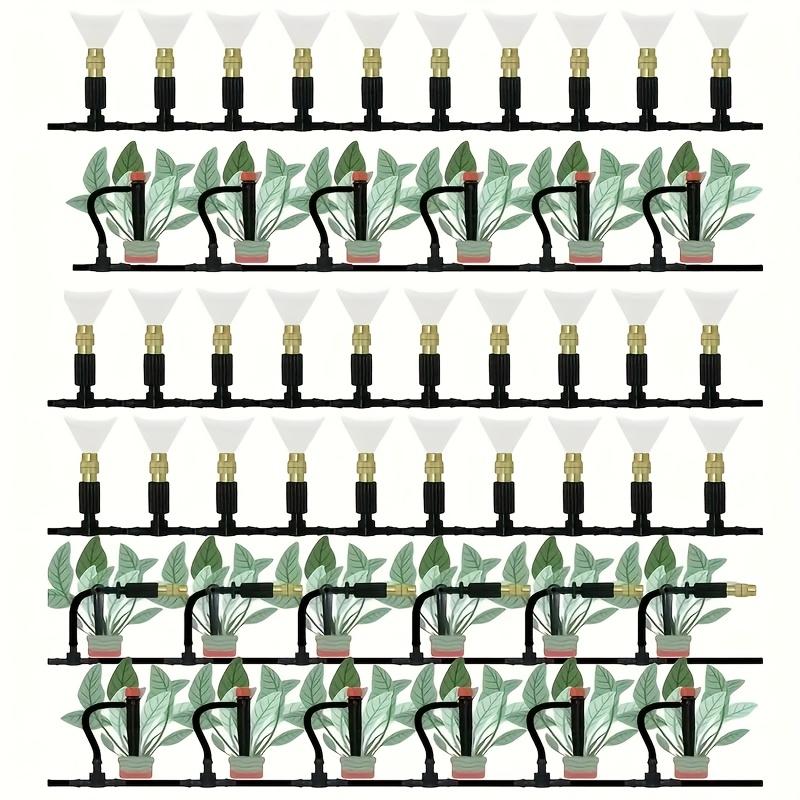 Automatic Drip Irrigation Kit Adjustable Watering System Garden-4/7mm, equipped with brass atomizing nozzle, suitable for lawns, potted plants and greenhouses, lawn automatic drip irrigation system and potted plants greenhouse.