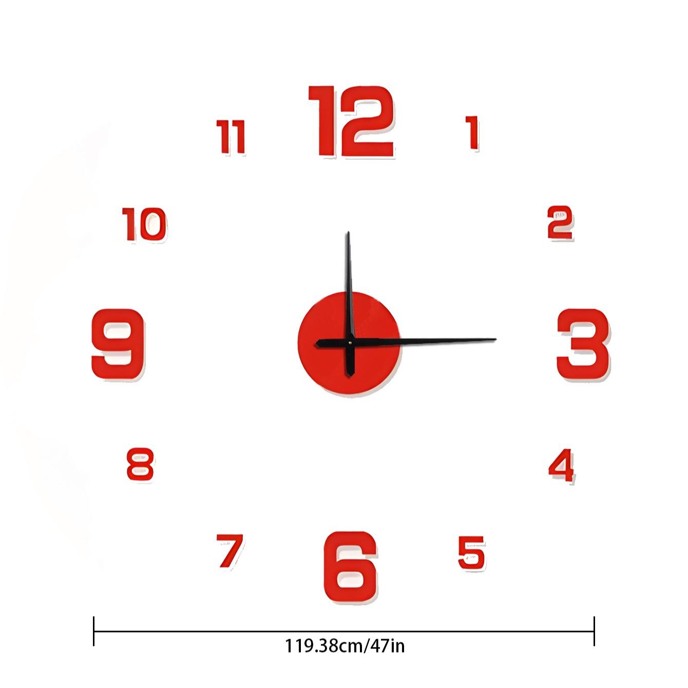 Wall Mounted Clock without Battery, 1 Count DIY Frameless Wall Clock, Modern Design Wall Clock for Living Room Bedroom Home Decor