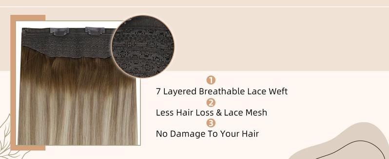 Full Shine Wire Weft Hair Extensions Human Hair Invisible Fishing Wire Adjustable #TikTokShopBlackFriday