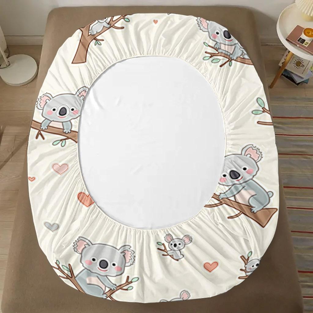 3-Piece Set Of Koala On The Tree And Heart-Shaped Bed Hat, High-Definition Digital Printing, Soft And Breathable, 100% Polyester Fiber, Perfect Gift For All Seasons, Suitable For Family And Friends. Clearance Sale