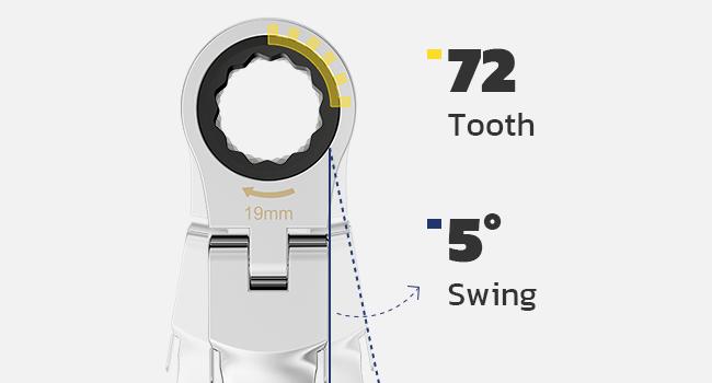 haisstronica 12 in 1 Interchangeable Heads Ratcheting Combination Wrench Set, 8-19mm Metric Flex Head Ratchet Wrench Tool for Auto, Tools for Men Gift,Father's Day Gift