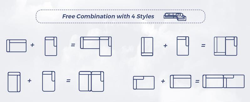 MAXYOYO 104" Modular Sectional Couch with L-Shape Chaise, Modern Boneless Couch for Living Room, Sofa in A Box, Faux Fur Sofa Sleeper with Deep Seat, No Assembly Required