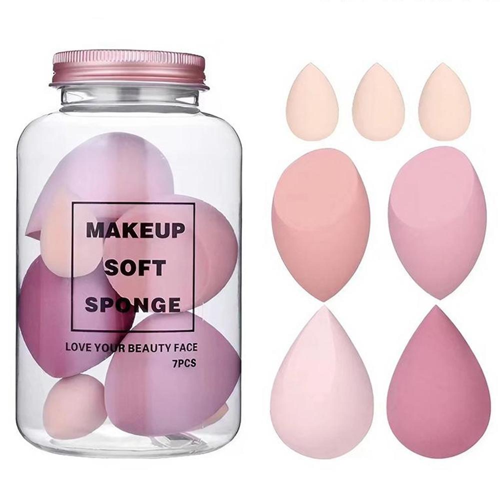 7pcs Professional Makeup Sponge Set, Beauty Sponges, Soft High Rebound Beauty Blenders for Liquid & Cream, Latex-Free, Quick-Dry & Anti-Mold, Washable, Portable Holder for Flawless Everyday Makeup