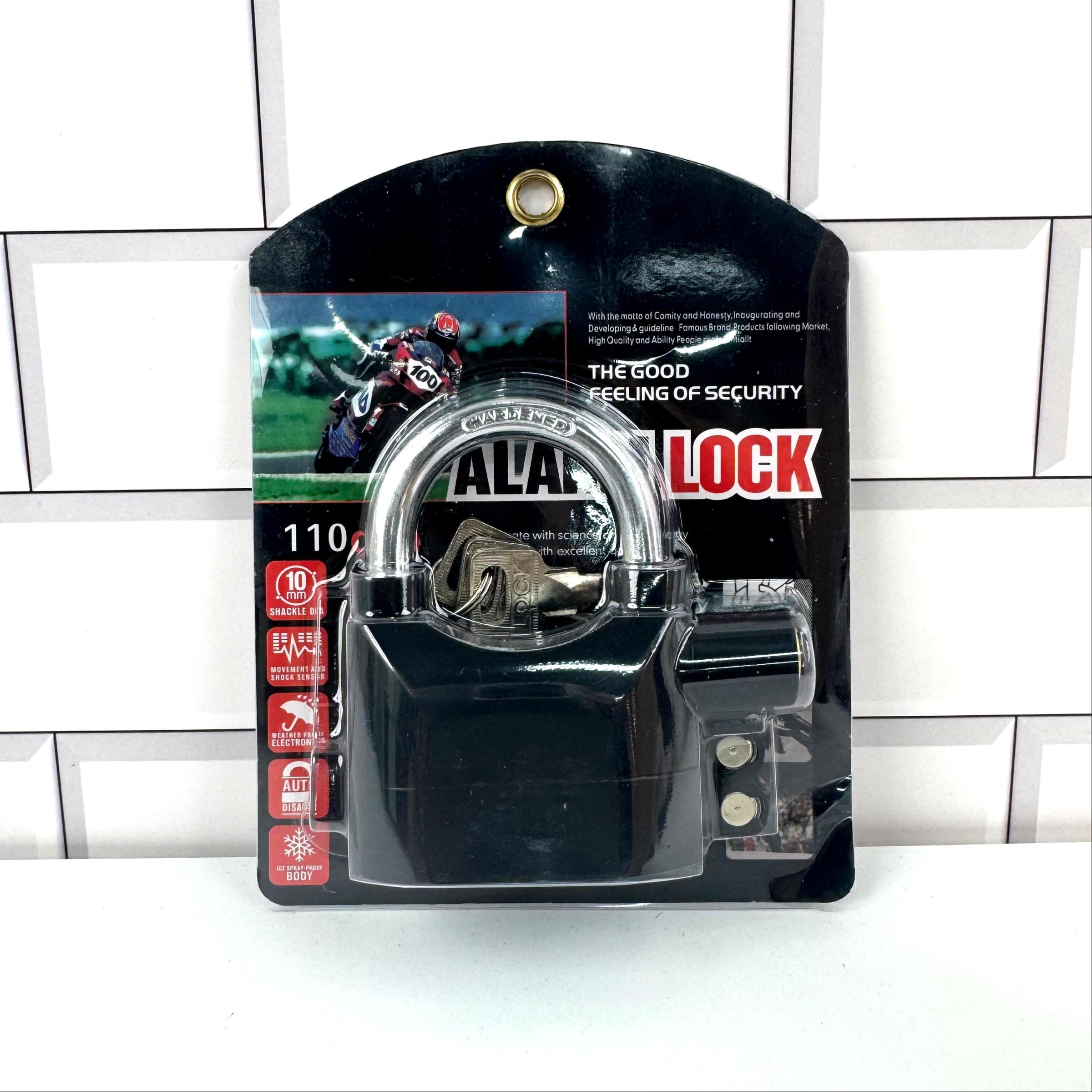 Alarm Hanging Lock, 110db Outdoor Stainless Steel, Durable with 3 Keys, High Security Anti-Theft for Garage, Fence, Storage Unit, Alarm Padlock