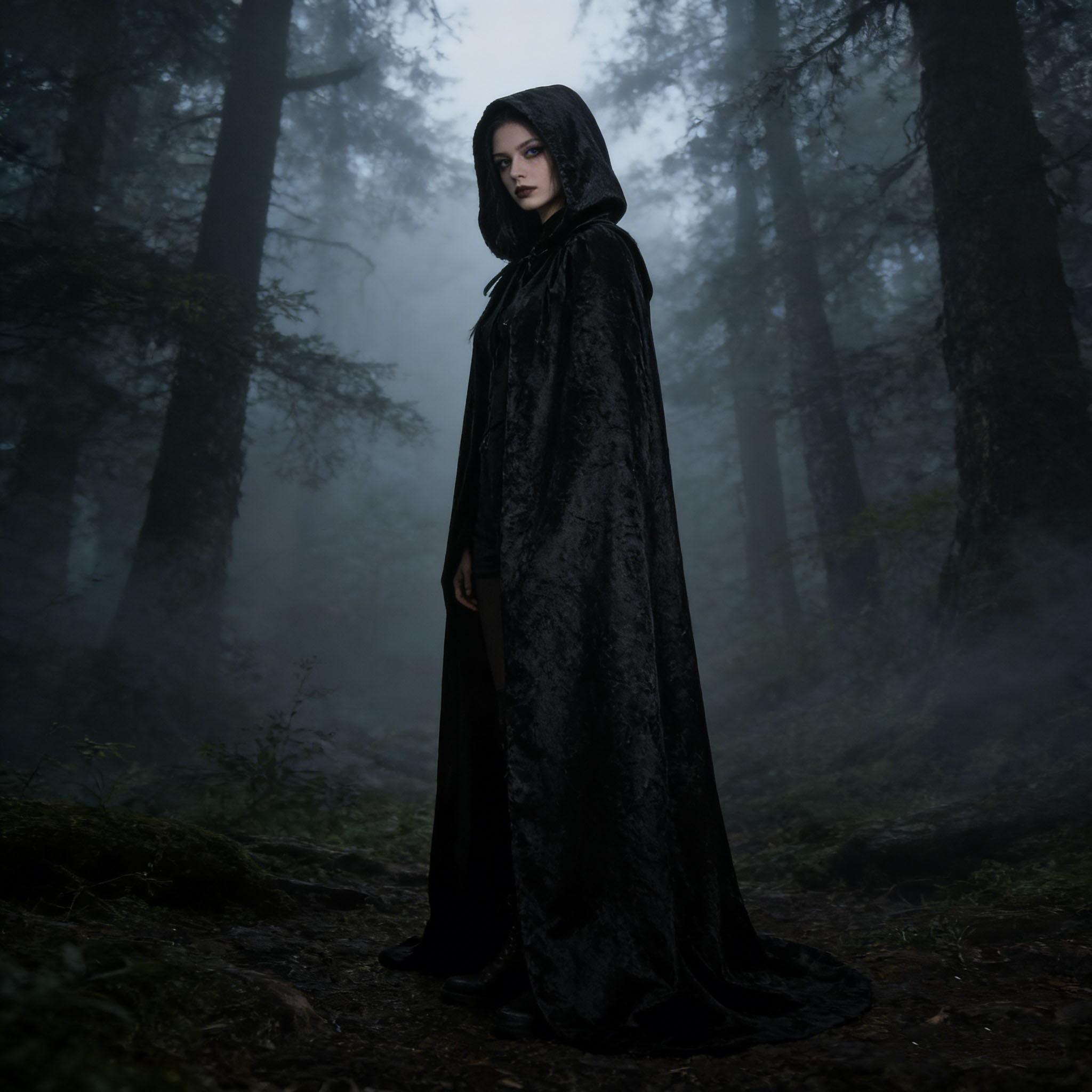 Dark Halloween Cape, Gothic Witch Vampire Adult Horror Cosplay Costume, Perfect for Halloween Parties, Stylish and Spooky