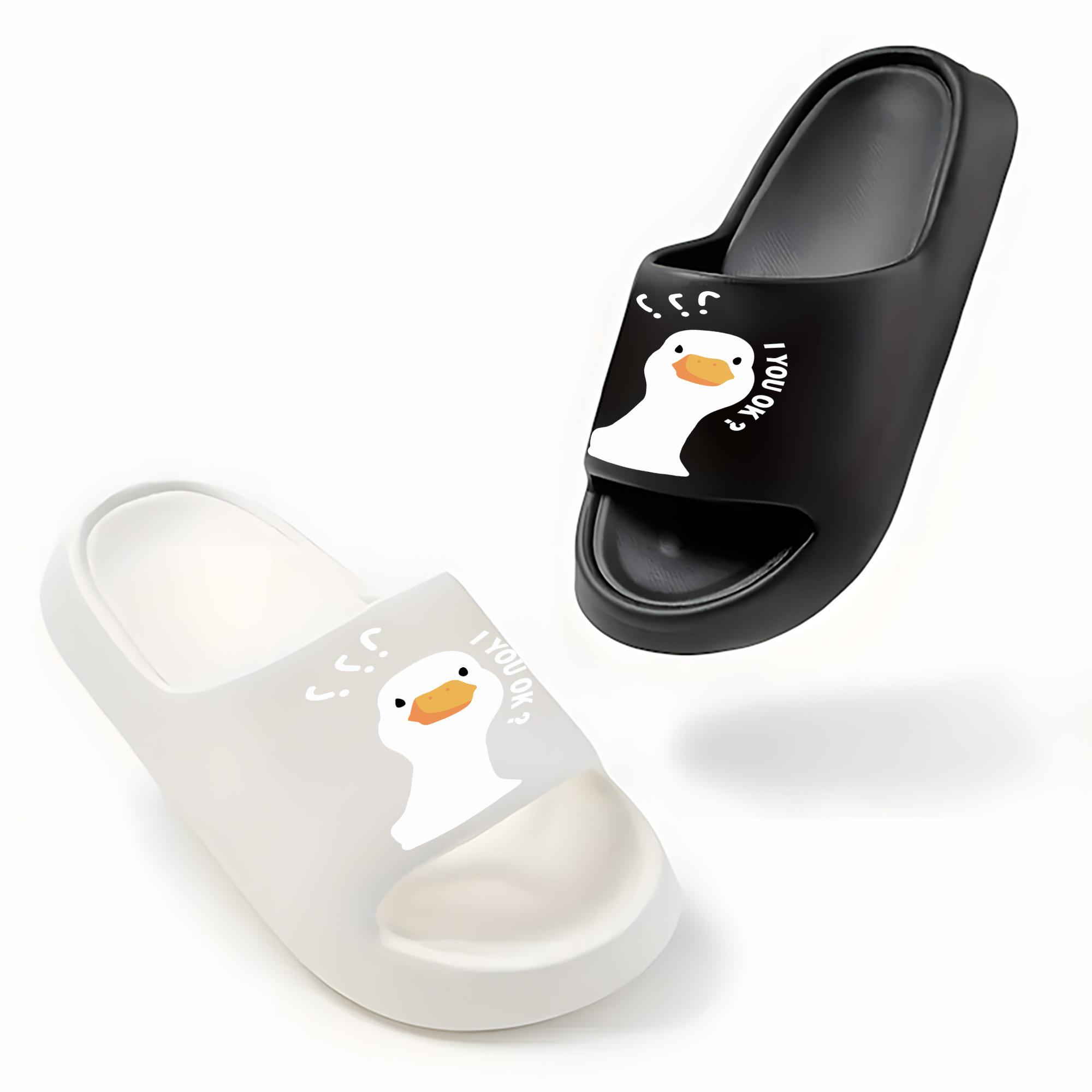 Cute Duck Face Slippers for Women Men Cartoon Animal Indoor Home Non-slip Soft Sole Comfy Warm Plush House Slippers Funny Novelty Winter Bedroom Shoes Gift for Adults Teens