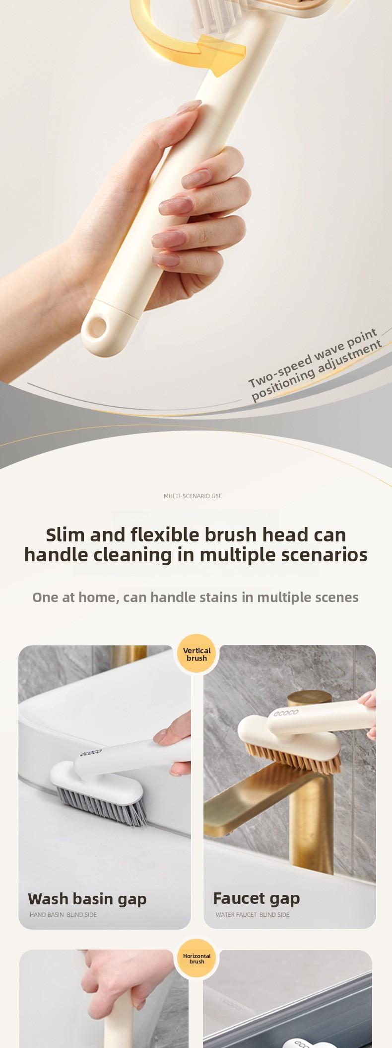 Tile Grout Scrub Brush Hard Bristle Rotating Bathroom Cleaner for Toilet Sink Shower Floor Grout Stain Remover