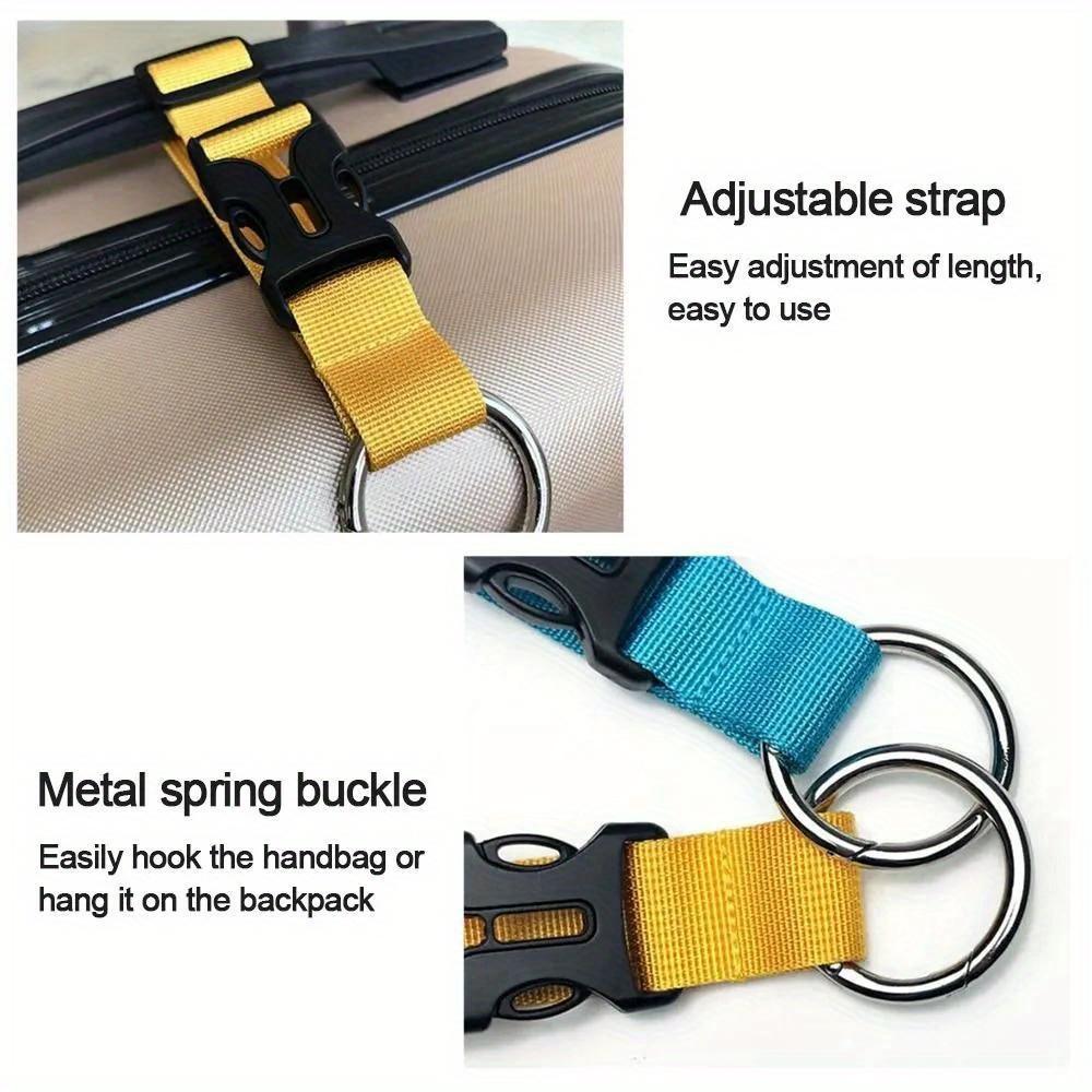 [Durable Luggage Strap] Durable Polyester 1pc Luggage Strap with Adjustable Buckle & Metal Ring - Portable Travel Bag Gripper for Secure Carry-On, Multi-Color Suitcase Belt Ideal for Outdoor Adventures, Luggage for Travel