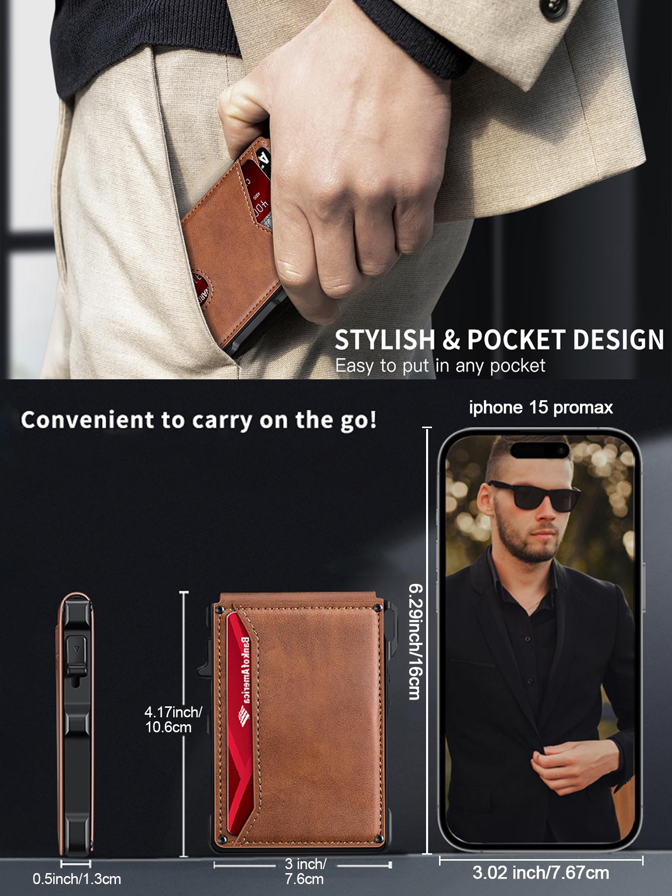 Minimalist Men’s Slim Wallet: 9 - 13 Cards, Money Clip, ID Window. RFID - Blocking, Aluminum Bifold Pop - Up SpringStatements Minimalist Men’s Slim Wallet: 9 - 13 Cards, Money Clip, ID Window. RFID - Blocking, Aluminum Bifold Pop - Up SpringStatements