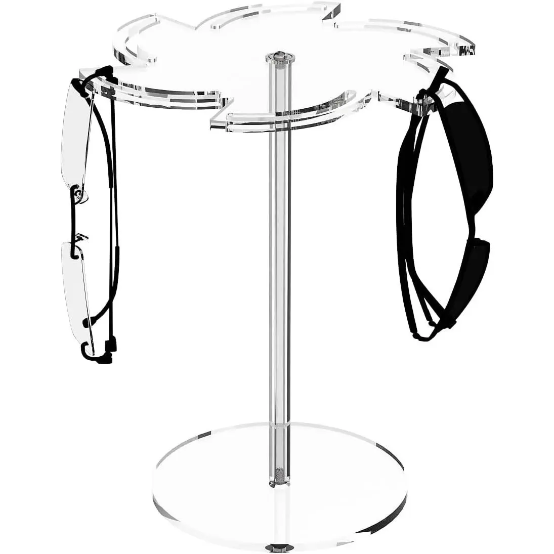 Sunglasses Holder Stand 360 Rotating, Eyeglasses Display Rack,Eyewear room Tabletop Glasses Storage Organizer (Acrylic, Pinwheel Shape)