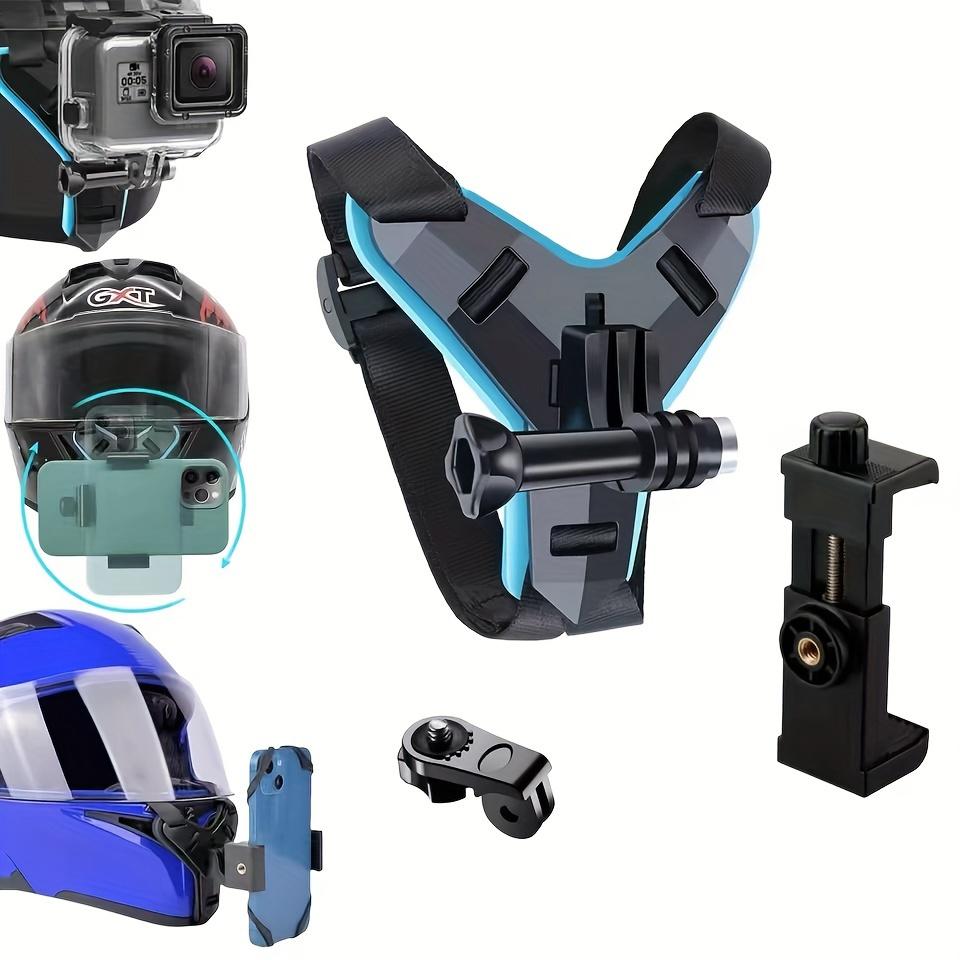 Motorcycle Helmet Chin Mount, Motorcycle Helmet Chin Bracket, Camera Holder for iPhone Samsung, GoPro Hero 9/8/7/5/4/3, Insta360Oner, AKASO, DJI Osmo