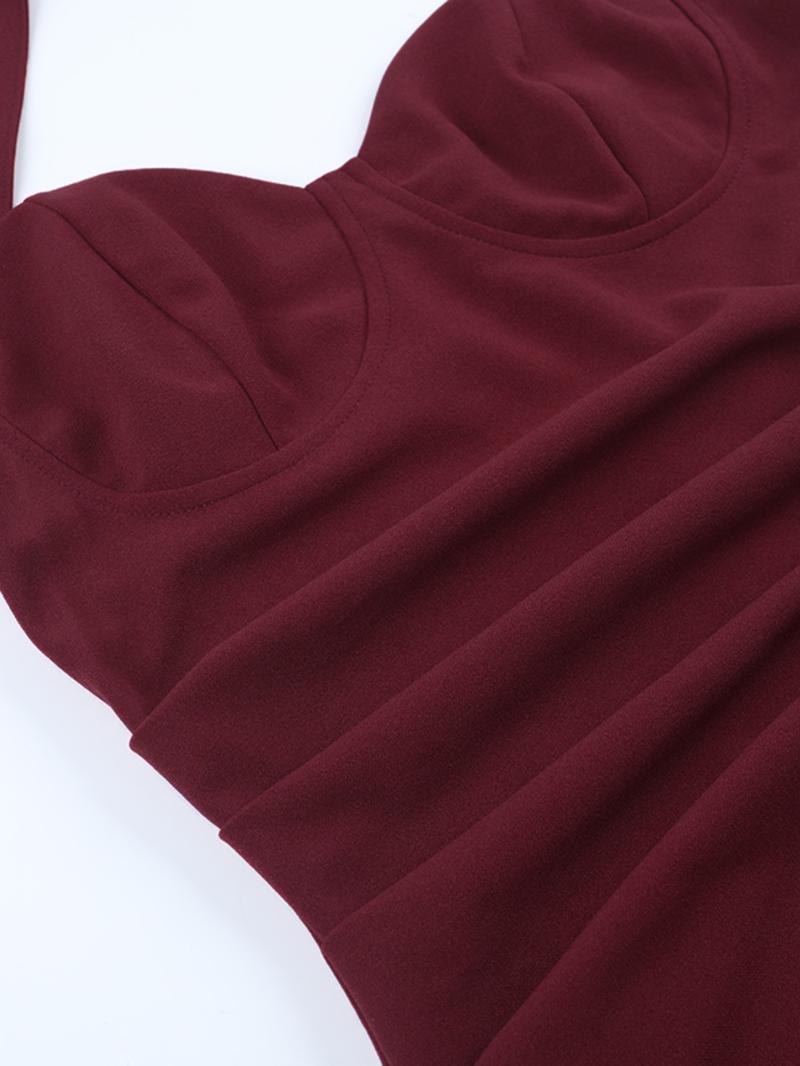 Backless Strapless Plain Slim Fit Dress, Sexy All Season Women's Clothing, Perfect for Casual & Daily Wear