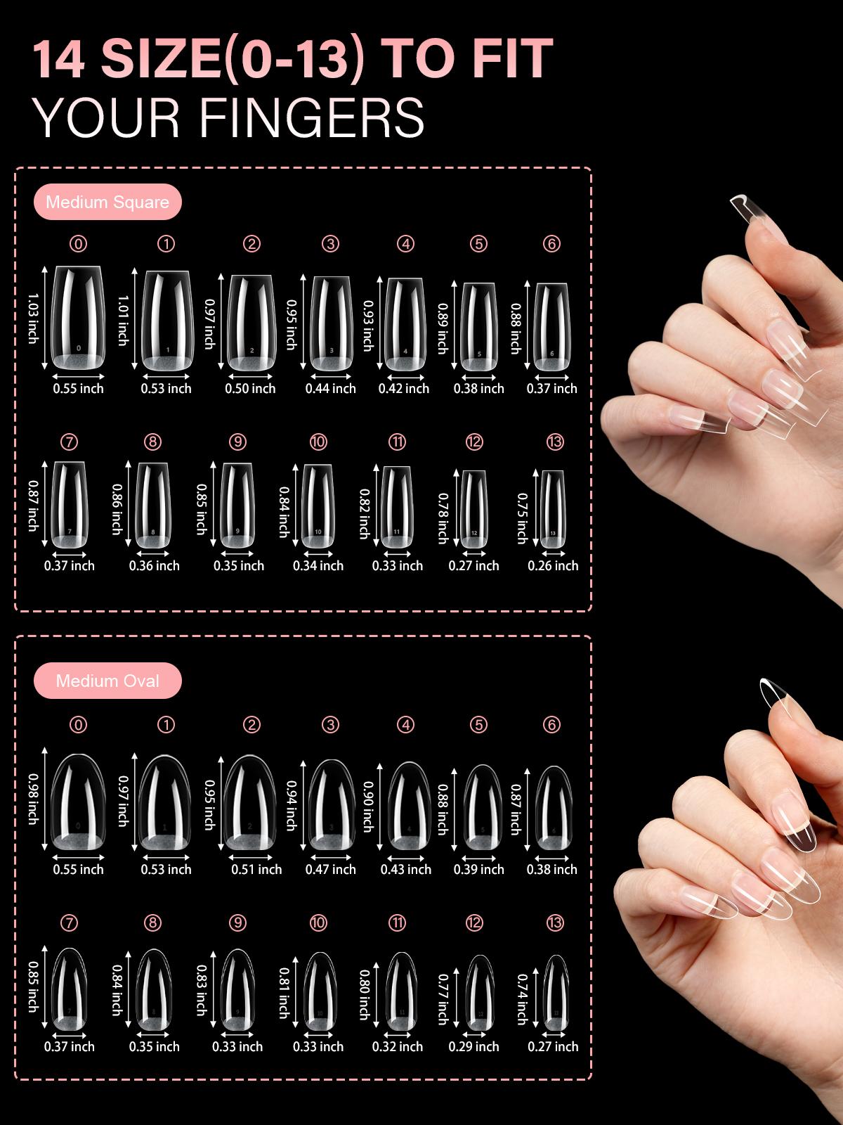 Aillsa 2.0 Upgraded Soft Gel Nail Tips - Built-in C-curve Medium Almond Full Cover Nail Extensions Ultral Thicker Acrylic Nails Tips Strong Clear 140Pcs/168Pcs/224Pcs Pre-sculpted Press-On Nails with Matte Underside False Nails for Flat Nails