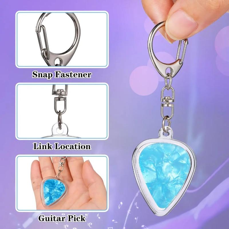 Transparent Pick Box, Pick Keychain, Guitar Pick Box, Acrylic Pendant, Storage Pendant, Guitar Pick Storage Pendant, Small Size, Suitable for Musicians To Carry Around