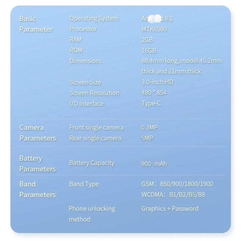 FUFFI Mini Smart Android Phone, 3 Inch HD Screen, 2gb RAM + 16GB Storage, 5mp Camera, Dual Sim, quad-core processor, 900mah Battery, 5 Colors Available