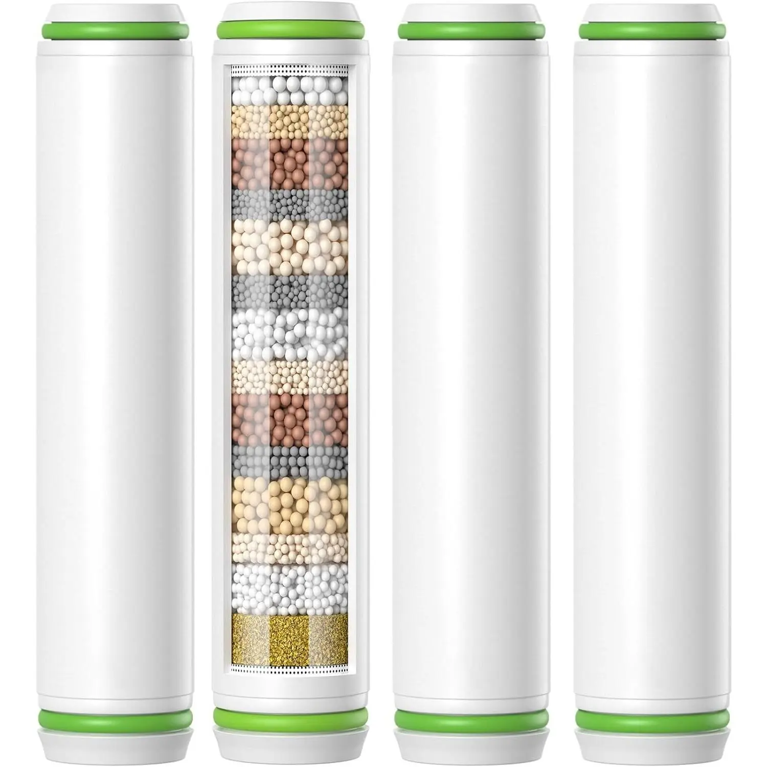 Shower Filter Compatible with Handheld Shower Head | 9 Stage Replacement Filters for Hard Water, High Efficiency Filtrat-ion for Chlorine and Harmful Substances, 4 Pack