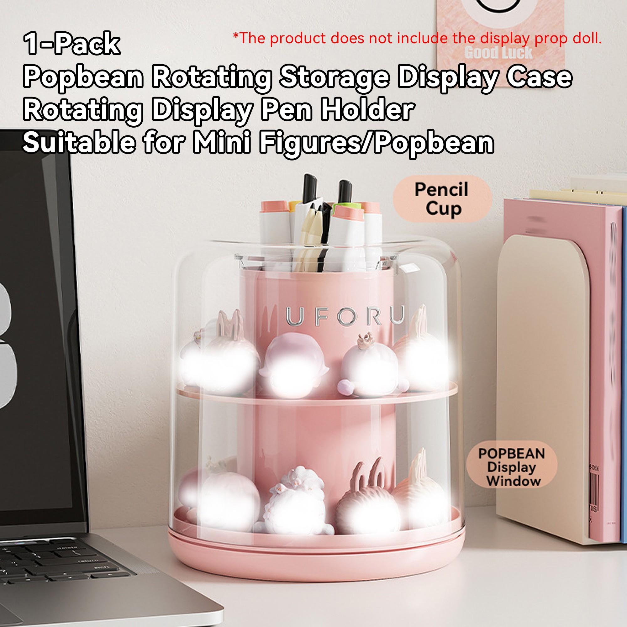 Popbean Rotating Storage Display Box, Rotating Pen Holder, Ideal for Mini Figurines/popbean, Compact and Organized Design