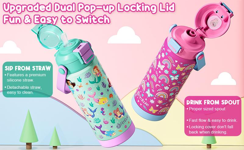 Product Introduction of Fimibuke Insulated Water Bottle with Pop-Open Straw & Spout Lid, 2-in-1 Leak-Proof Stainless Steel Tumbler, BPA-Free Travel Cup for School, Office, Outdoors – 2-Pack dealsforyoudays 15