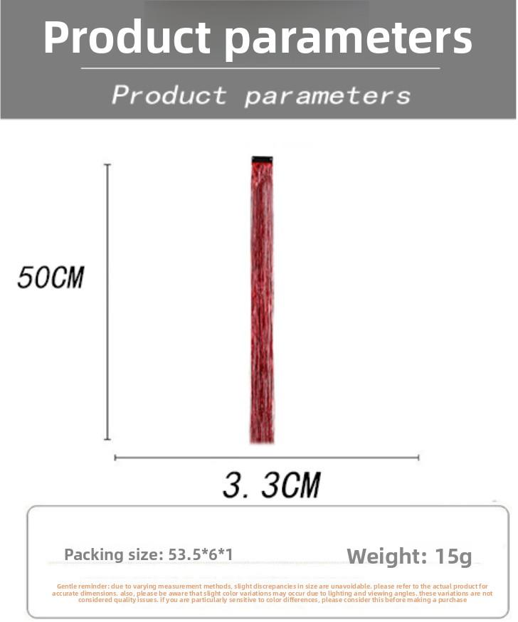 Shiny Metallic Clip in Hair Extensions Laser Colored Highlight Wig Pieces for Women Party Daily Use