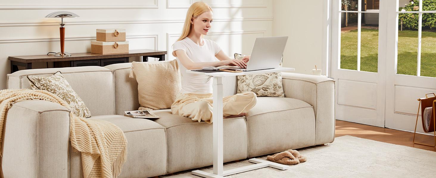 Rolling Overbed Table,Adjustable Bedside Desk with Wheels,Mobile Laptop Table for Working Studying Eating at Home or Bedside Rolling Overbed Table,Adjustable Bedside Desk with Wheels,Mobile Laptop Table for Working Studying Eating at Home or Bedside