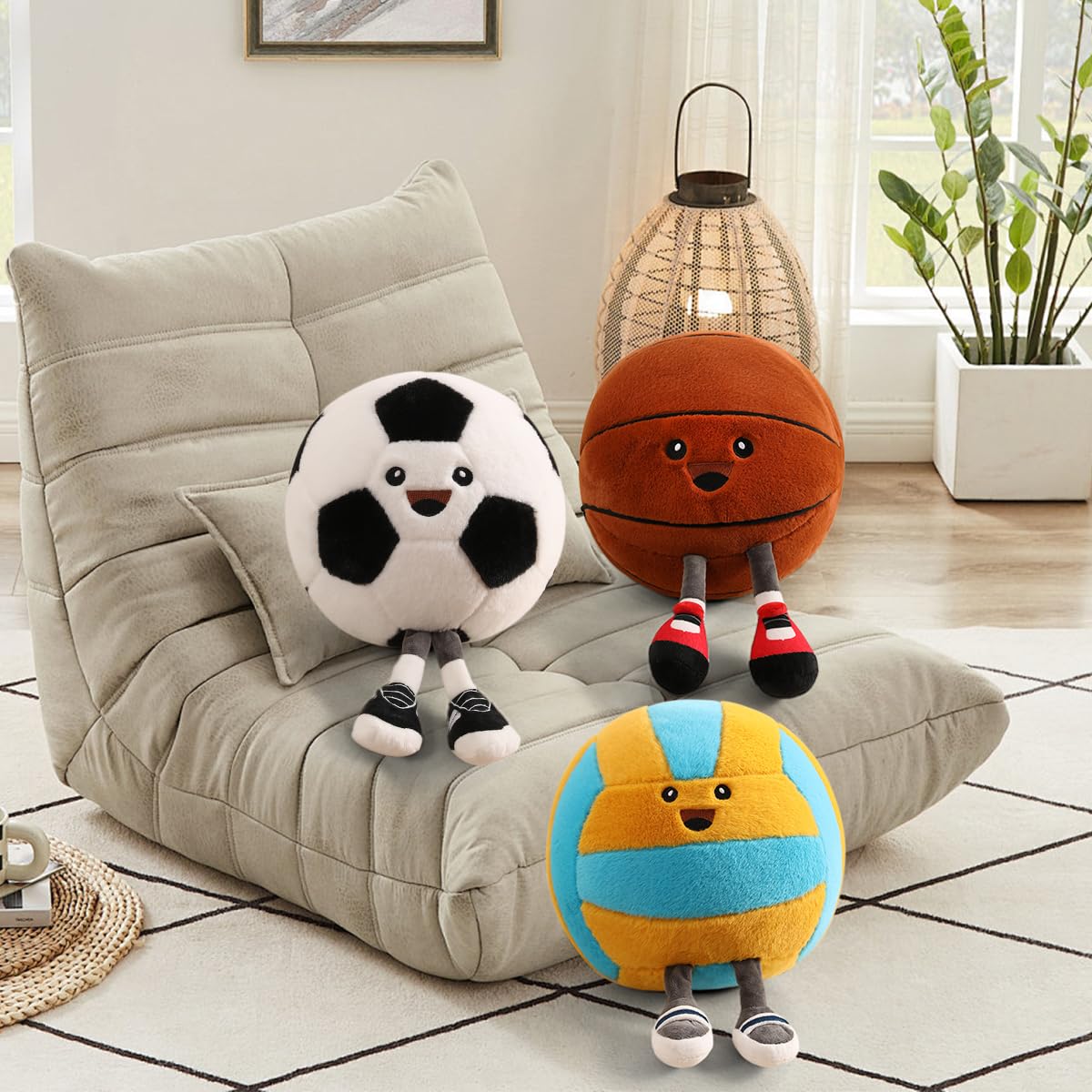 Funny Soccer Ball Plush Pillow with Legs - Adorable Stuffed Animal Toy for Boys and Girls, Soccer-Themed Throw Pillow Gift for Room Decor, Sofa or Bed, Soft Stuffed Animal (Soccer 10 Inch)