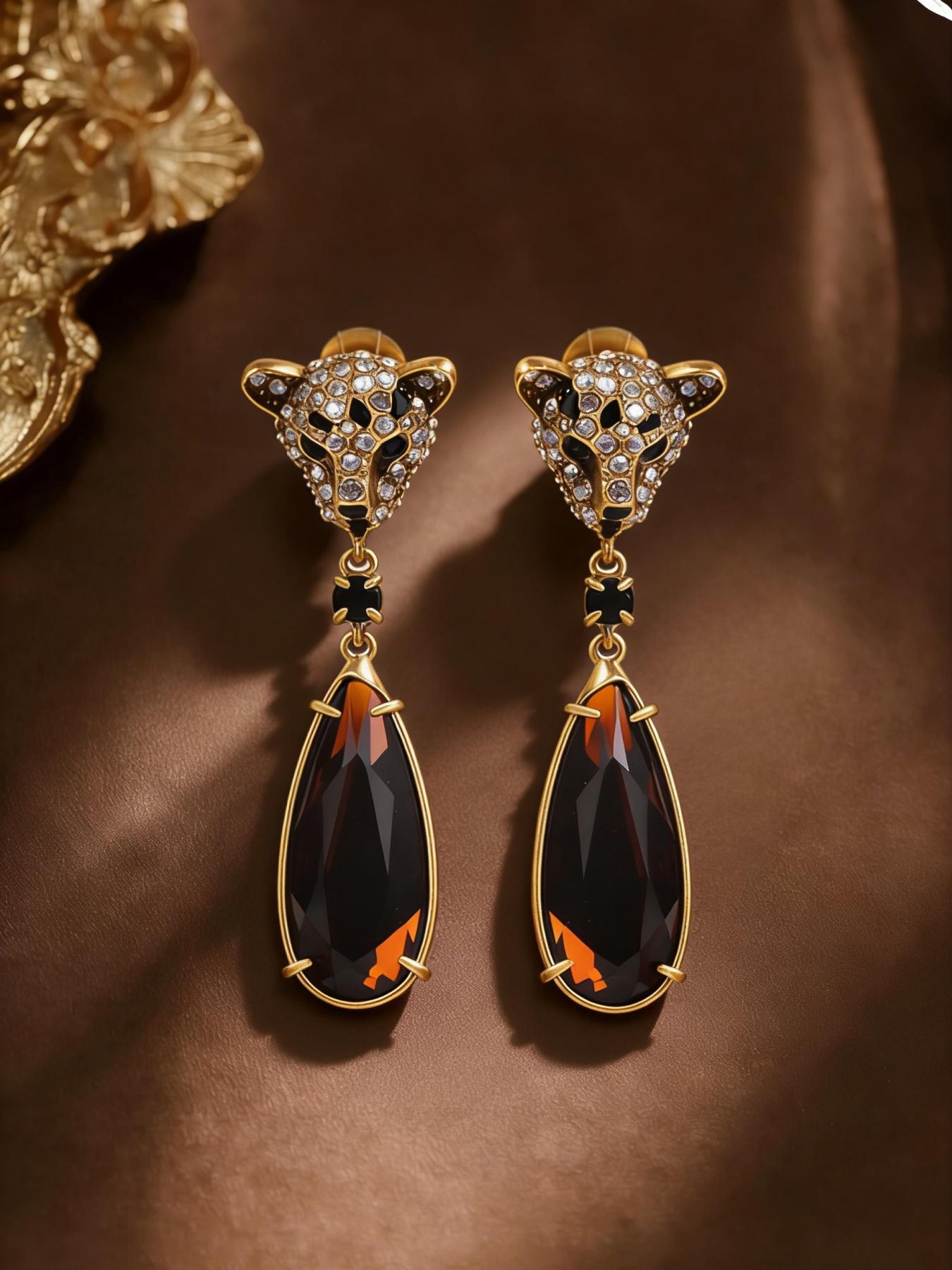 1 pair of vintage elegant amber drip earrings, suitable for daily wear, vacation dates, and other occasions, and also a surprising and exquisite small gift.