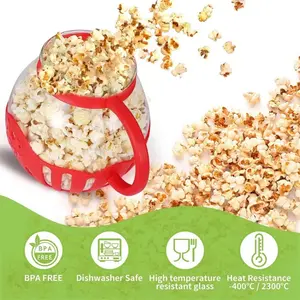 3-in-1 Lid Microwave Popcorn pot | Borosilicate Glass Family Size