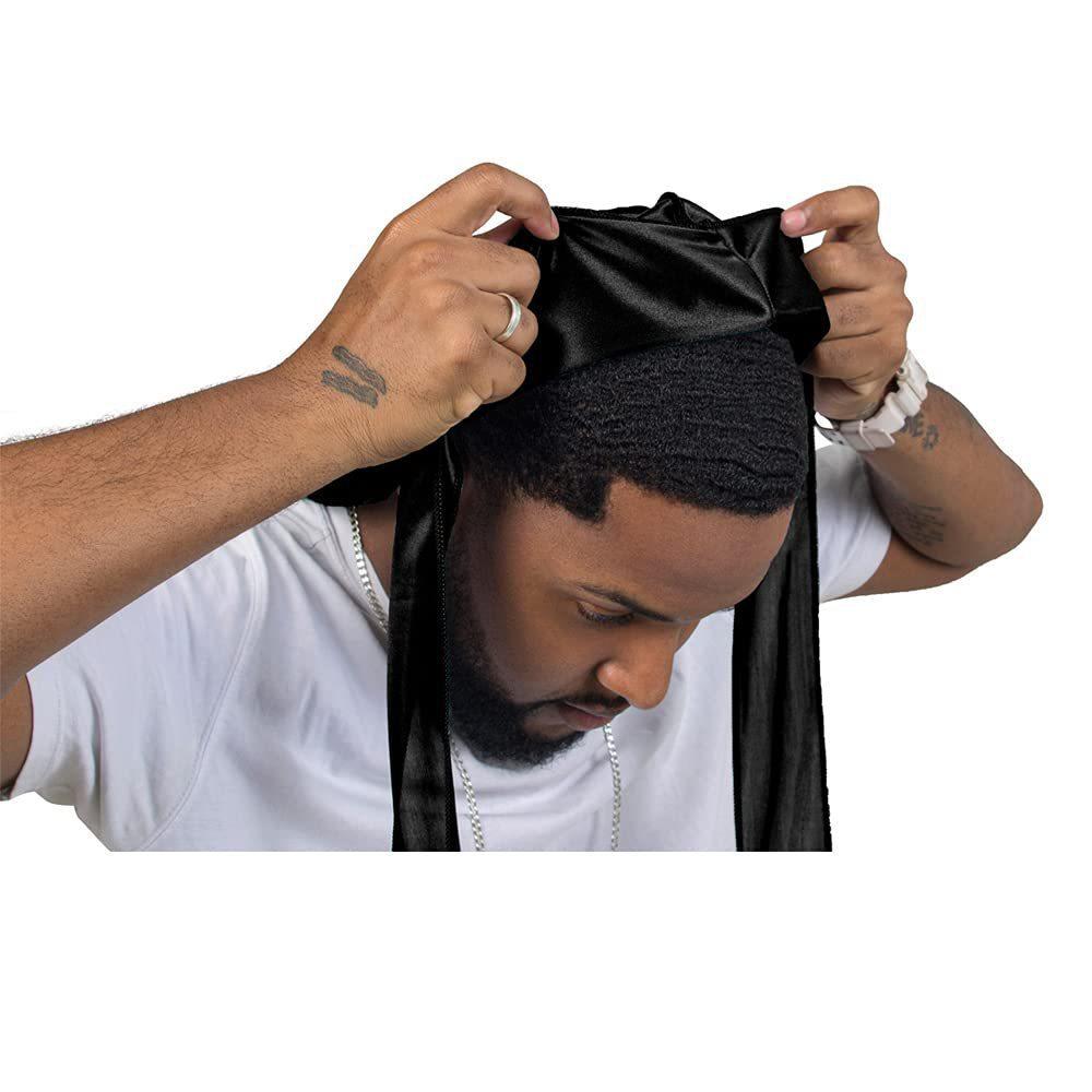 Men's Solid Satin Bandana - Stylish Long-Tail Headwear, Fashion Accessory for Cycling & Urban Style, Free Size, Chic Daily Fabric Accessory, One Size