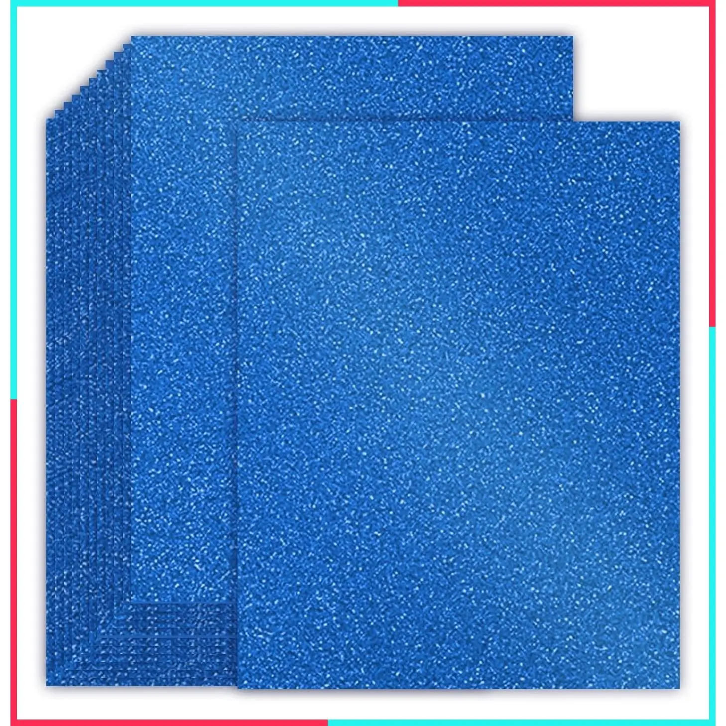 30 Sheets Blue Glitter Cardstock 8.5 x 11 Inches, 92lb Heavyweight, No Shed