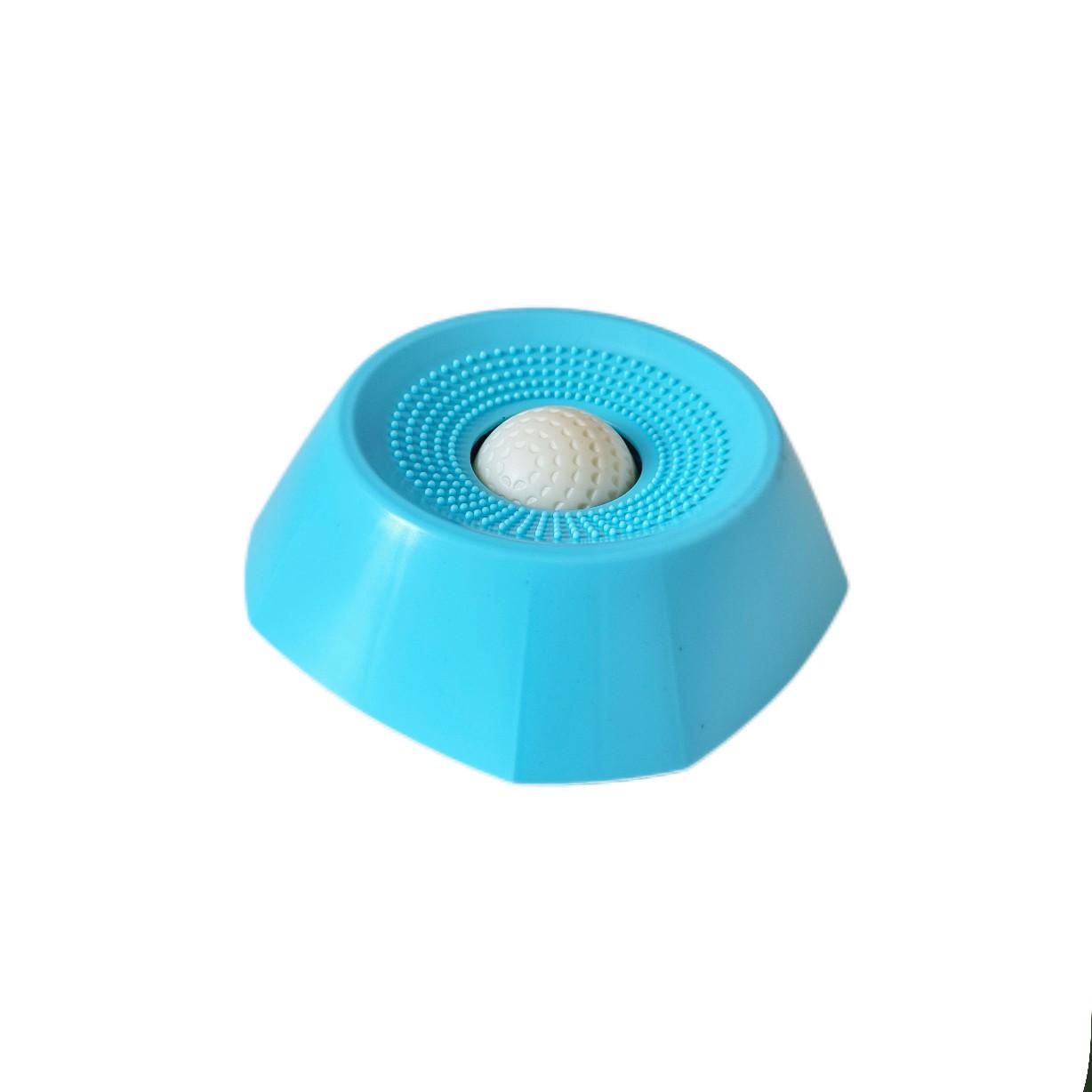 This interactive slow feeder bowl for large dogs and cats combines a silicone licking surface with a puzzle ball to slow eating and reduce anxiety.The calming design helps relieve coughs.Replacement balls are included for longer use enrichment pet buttons