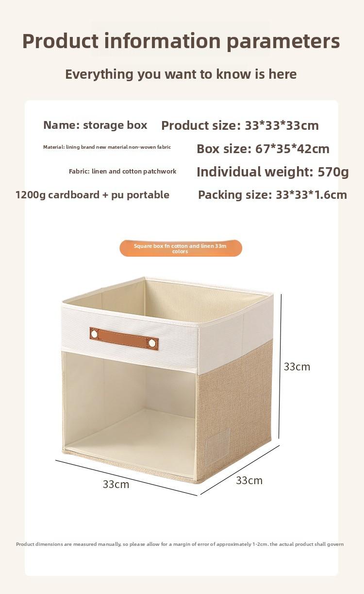 Square Storage Box with Clear Window, Non-Woven Fabric Organizer Bins, Visible Clothes Storage Container, Multifunctional Collapsible Basket for Home Closet