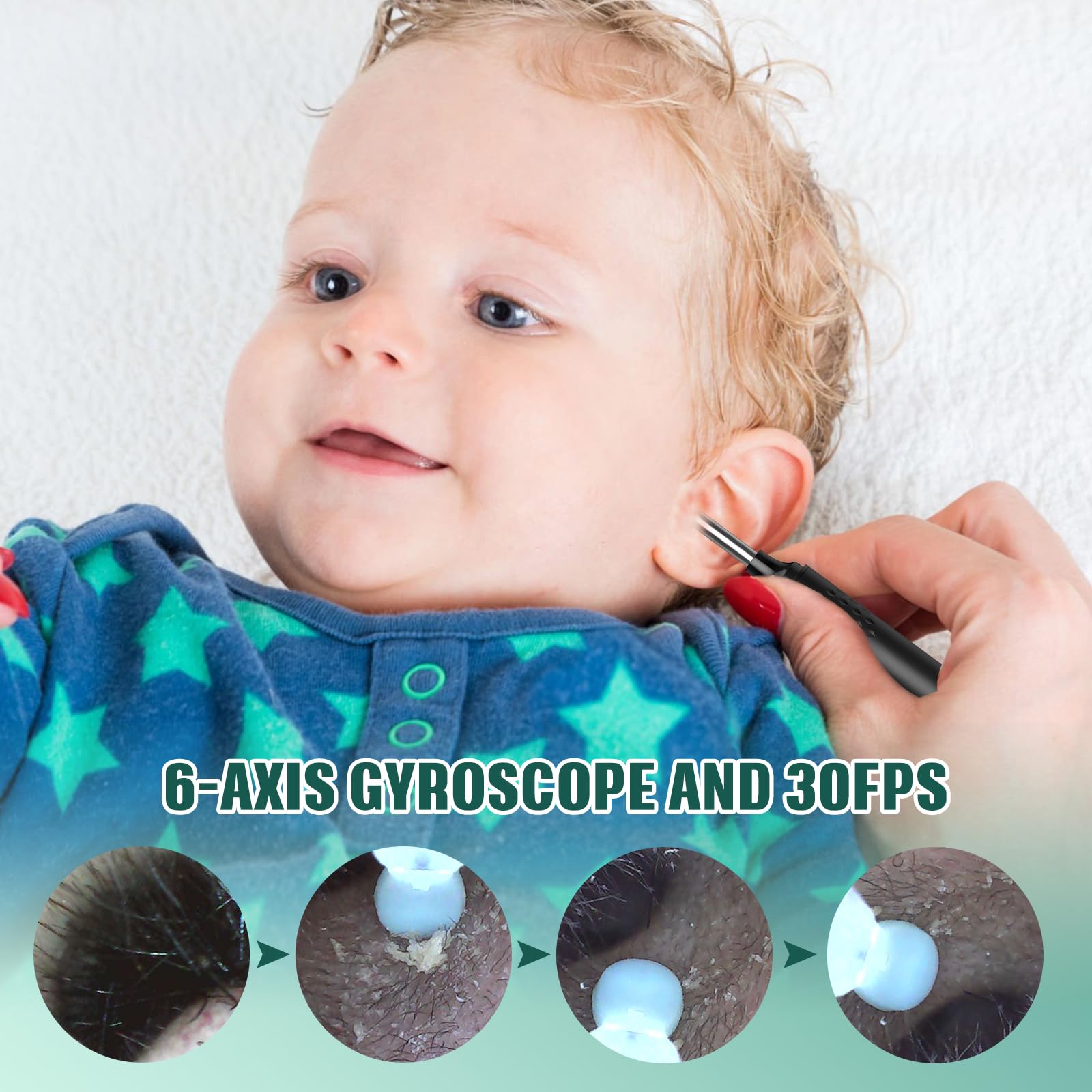 VITCOCO Ear Wax Removal, Ear Cleaning Kit for iPhone, iPad Ear  Cleaner with Camera 1920P FHD, Ear Camera 3.9mm Waterproof Otoscope with LED Light