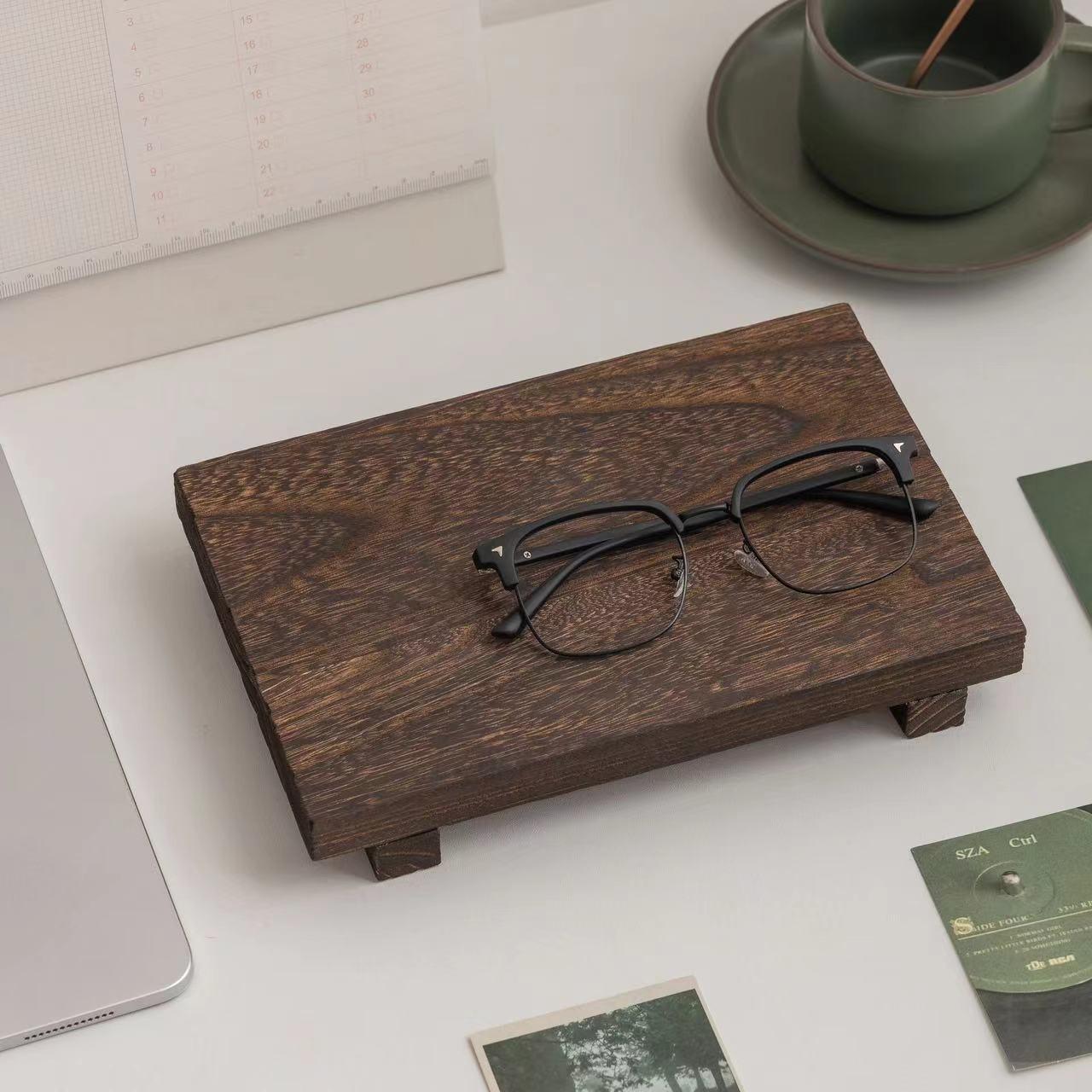 1 Pc Wooden Tray Organizer – Rectangular wood display tray for bathroom, vanity or tabletop. Perfect for holding vases, candles and essentials, stylish storage board for home décor and organization.