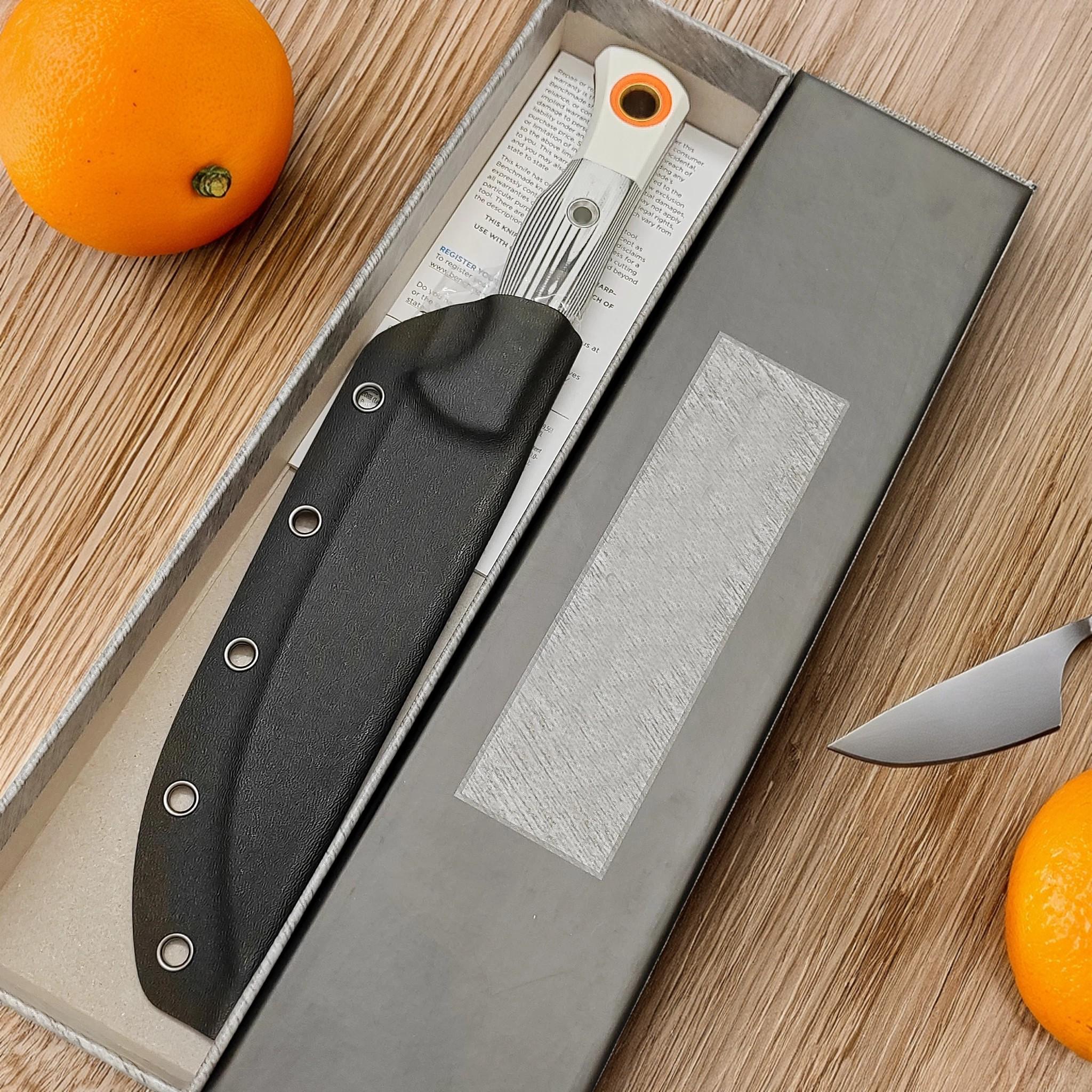 15500 Kitchen Household Fixed Knife D2 SteelBlade, Two-Tone Handle, with Kydex Sheath,Suitable for Cutting Meat and Fruit Specialized Knife