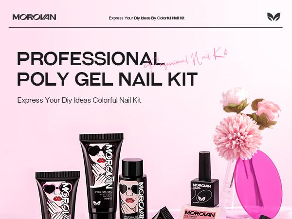 Morovan Poly Gel Nail Kit: 1OZ Large Capacity Poly Nail Gel Kit Best Valentine Gift For Her with UV Light - Clear Pink Poly Extension Gel for Beginners with Everything All In One Poly Gel Kits for Nail Manicure Starter Morovan Poly Gel Nail Kit: 1OZ Large Capacity Poly Nail Gel Kit Best Valentine Gift For Her with UV Light - Clear Pink Poly Extension Gel for Beginners with Everything All In One Poly Gel Kits for Nail Manicure Starter