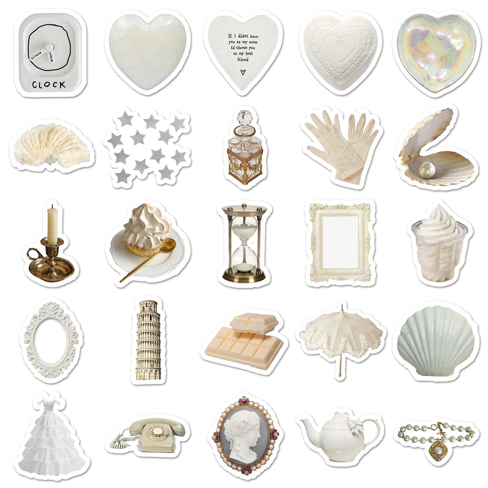 50 Vintage Stickers Waterproof for Scrapbook Daily Planner Water Bottle Handbook Diary Suitable for Teens Adults DIY Paper Craft Essentials