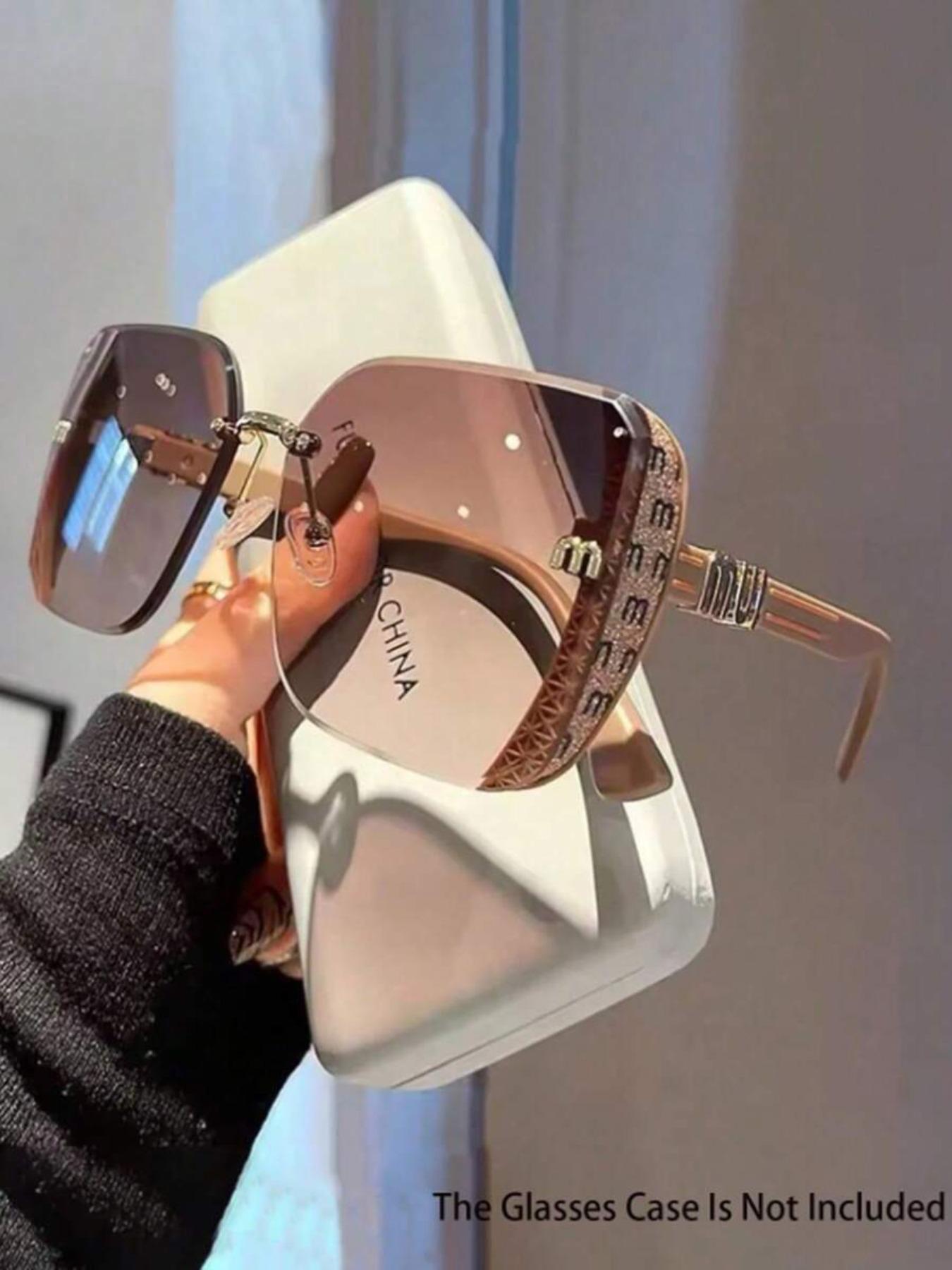 Women's Square Pattern Decorative Mirror, Casual Versatile Design, Perfect for Travel and Vacation, Ladies Flat Mirror, Stylish Glasses