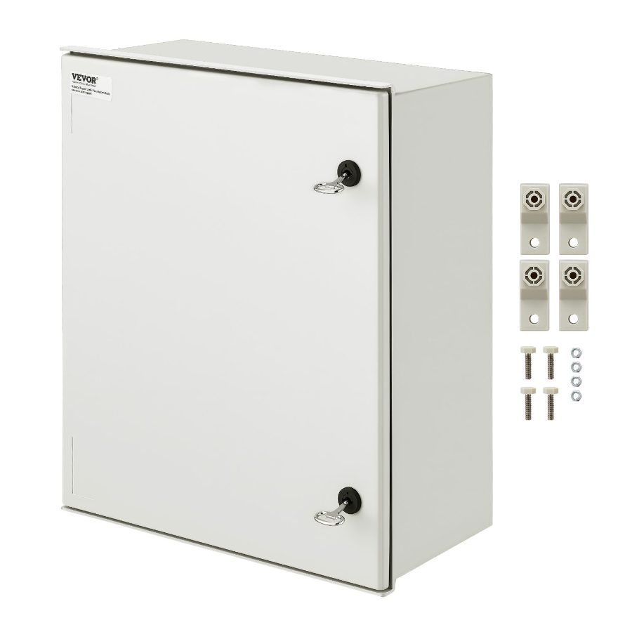 fathersdaygift VEVOR NEMA Steel Case, 24x20x9'' NEMA 4X Fiberglass Electric Enclosure, IP66 Water Dust Resistant, Suitable for Both Outdoor Indoor Use, Includes Mounting Plate (60x50x23 cm)