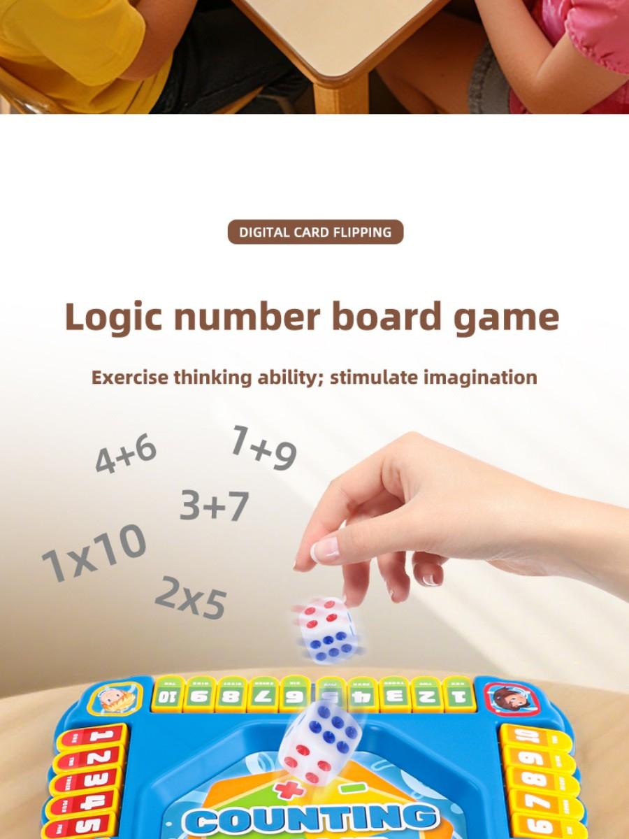 Educational Math Board Game, Table Math Game, Fun Number Calculation Game, Cartoon Design, Dice and Chess Pieces, Parent-Child Interaction Toy, Early Learning Tool, Birthday Party Gift, Math Learning Tools
