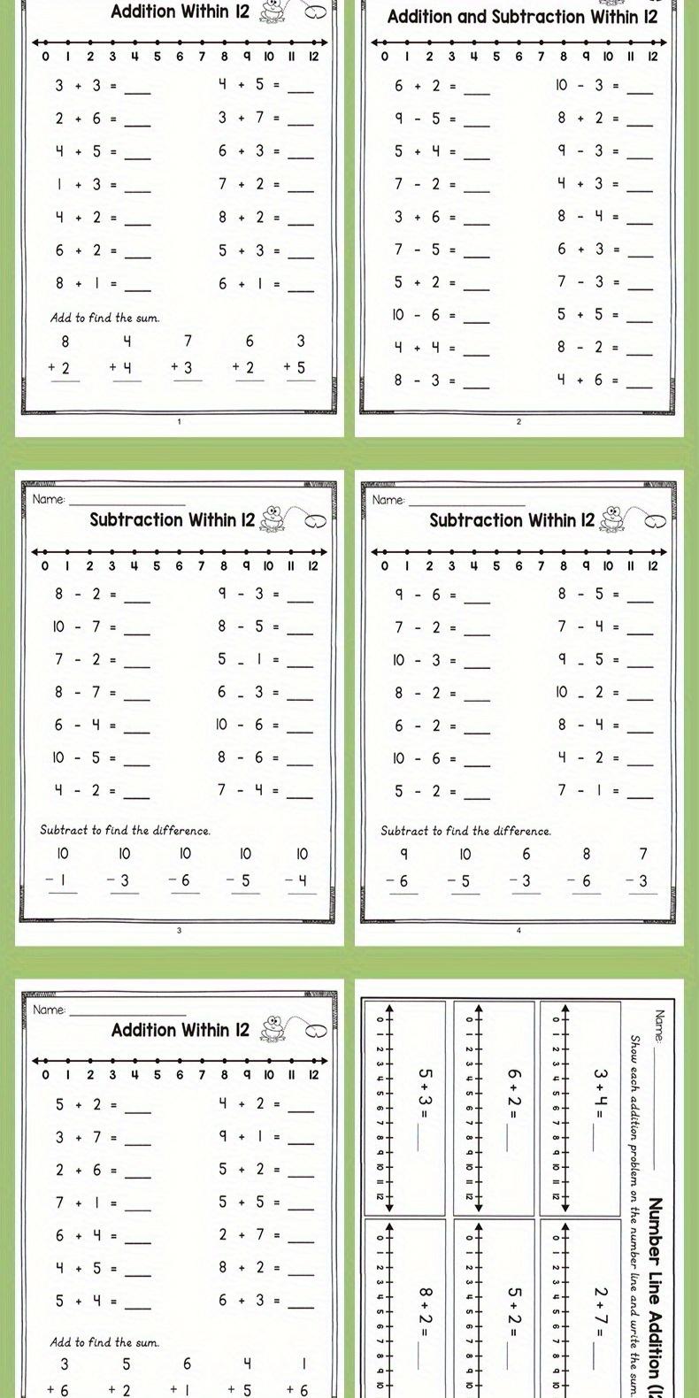 This Math Workbook Includes Mental Arithmetic Exercises For Addition And Subtraction Within 20, Suitable For Children Aged 6-12, It'S A Math Practice Book, Educational Aid, Teaching Supplies For Homeschooling, Preschool, And First Grade